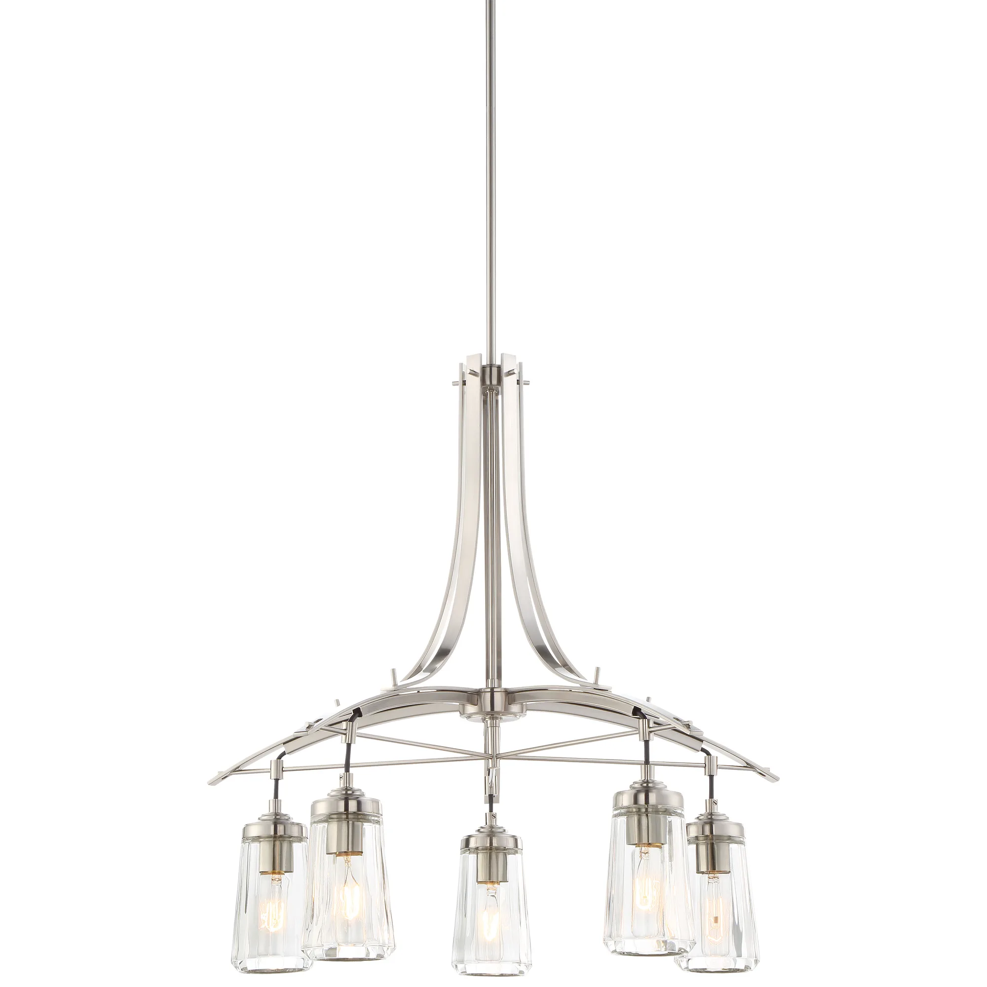 Poleis 5-Light Chandelier in Brushed Nickel