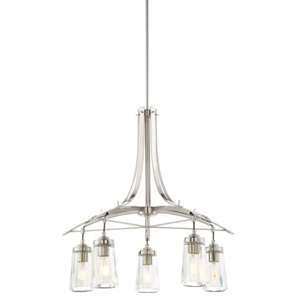 Poleis 5-Light Chandelier in Brushed Nickel