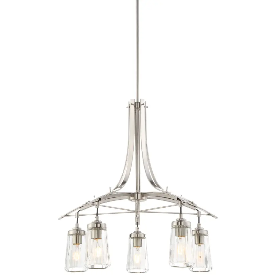 Poleis 5-Light Chandelier in Brushed Nickel