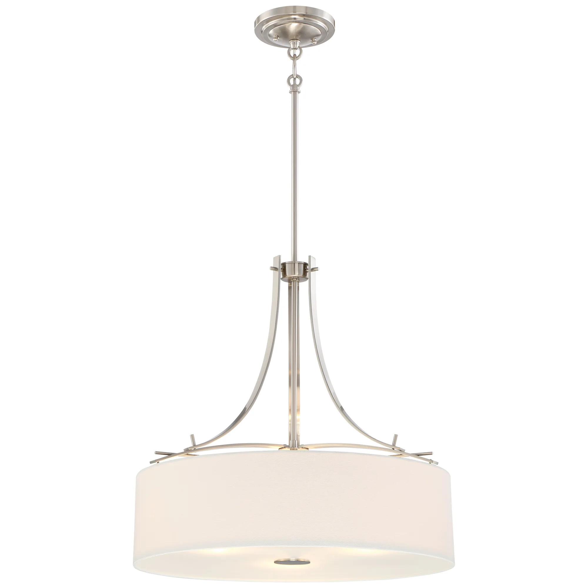 Poleis 3-Light Pendant with White Linen Shade