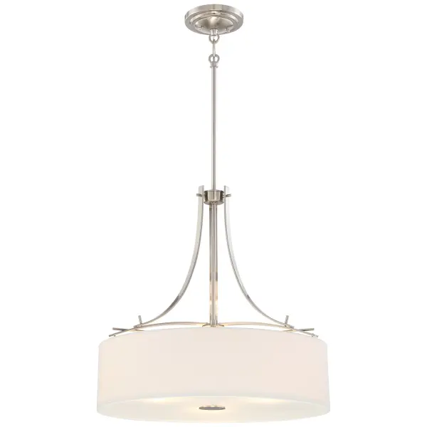 Poleis 3-Light Pendant with White Linen Shade