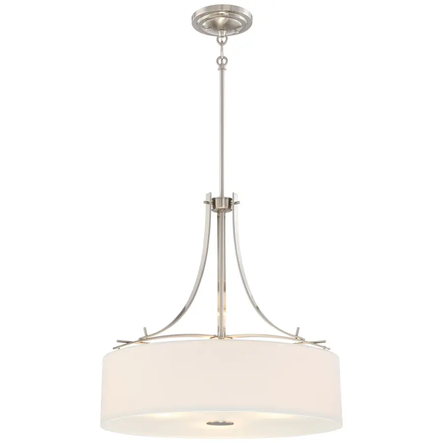 Poleis 3-Light Pendant with White Linen Shade