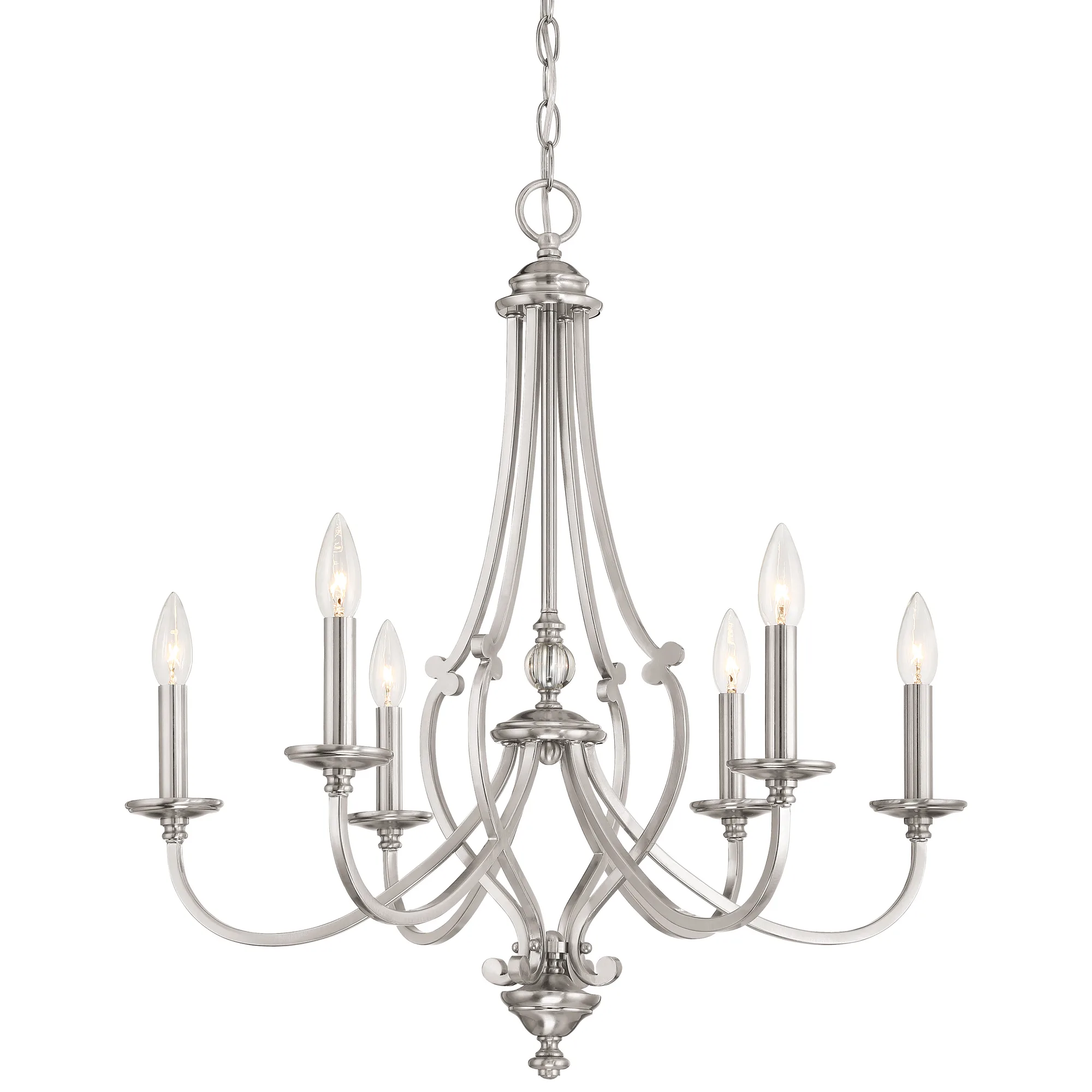 Savannah Row 6-Light Chandelier in Brushed Nickel
