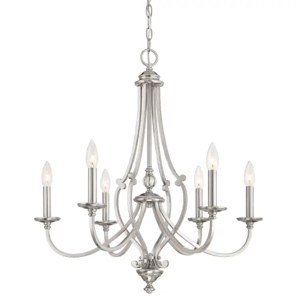 Savannah Row 6-Light Chandelier in Brushed Nickel