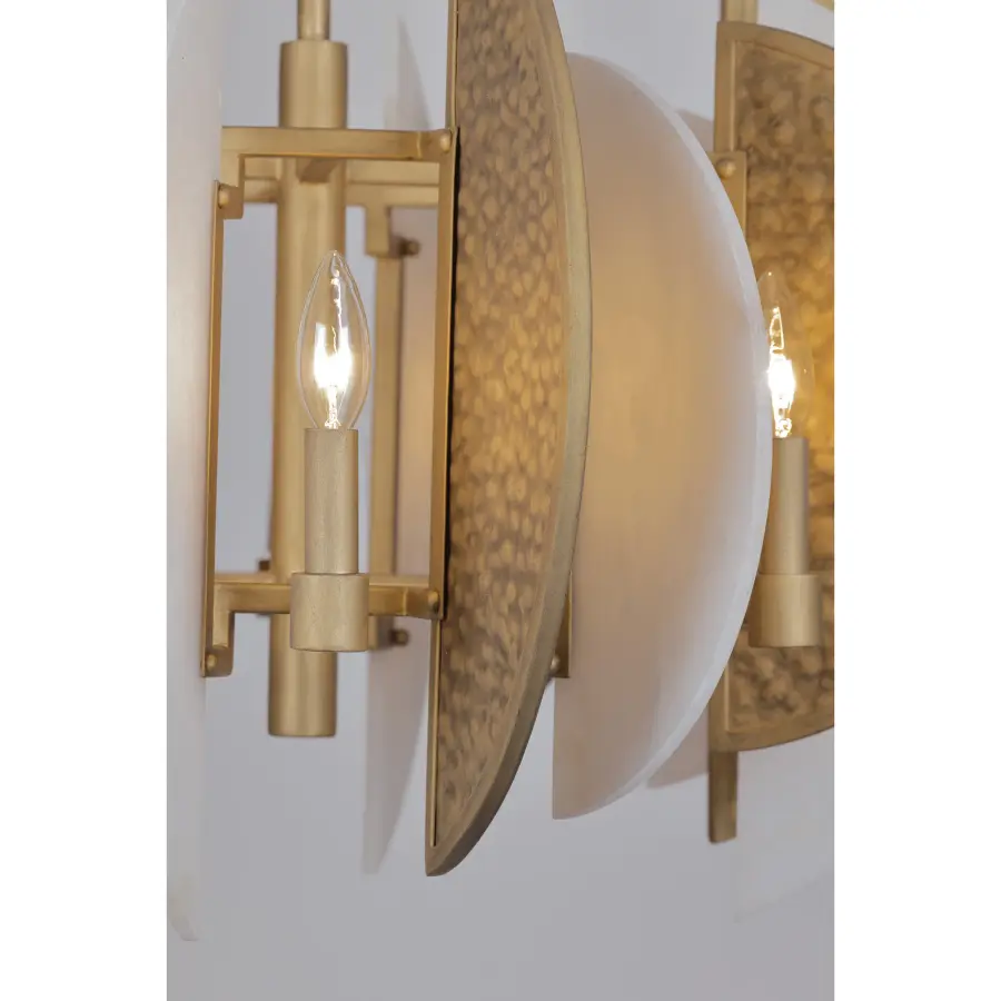 Sophisticated Statement Piece with Artisanal Alabaster and Hammered Details - Image 2