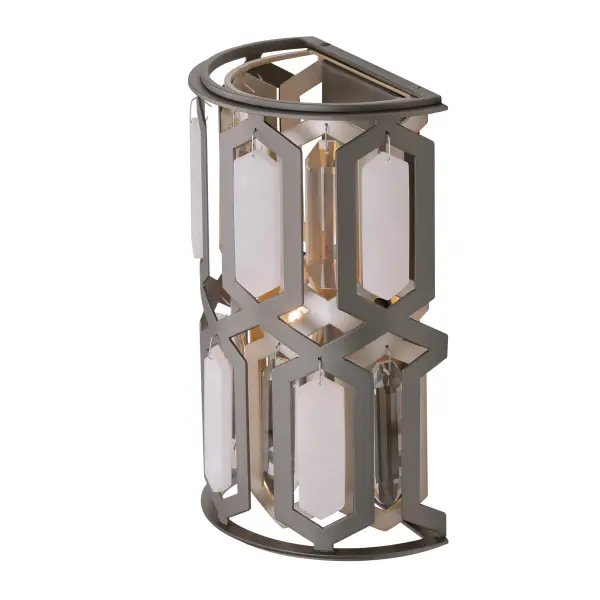 Hexly 12" Crystal and Alabaster Wall Sconce - Image 3