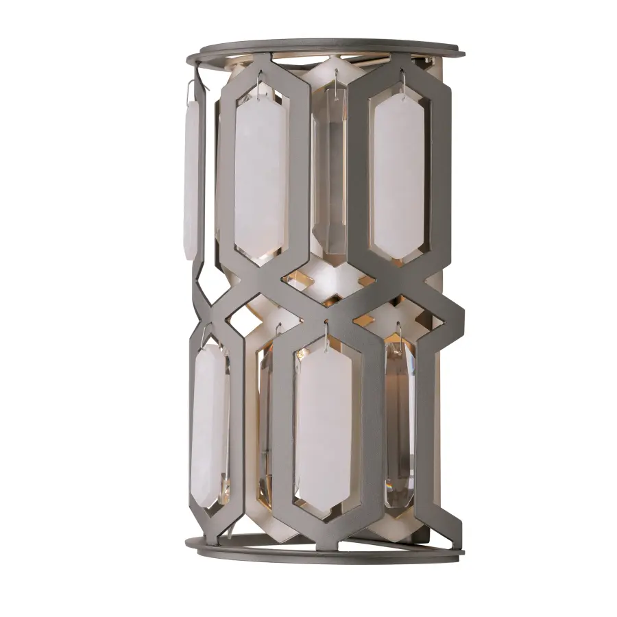 Hexly 12" Crystal and Alabaster Wall Sconce - Image 4