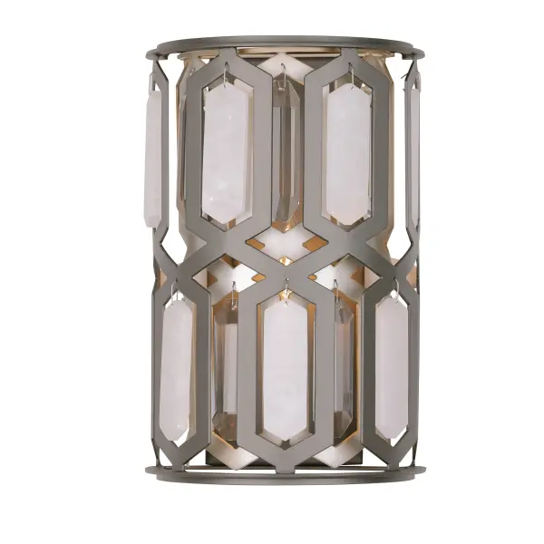 Hexly 12" Crystal and Alabaster Wall Sconce - Image 5