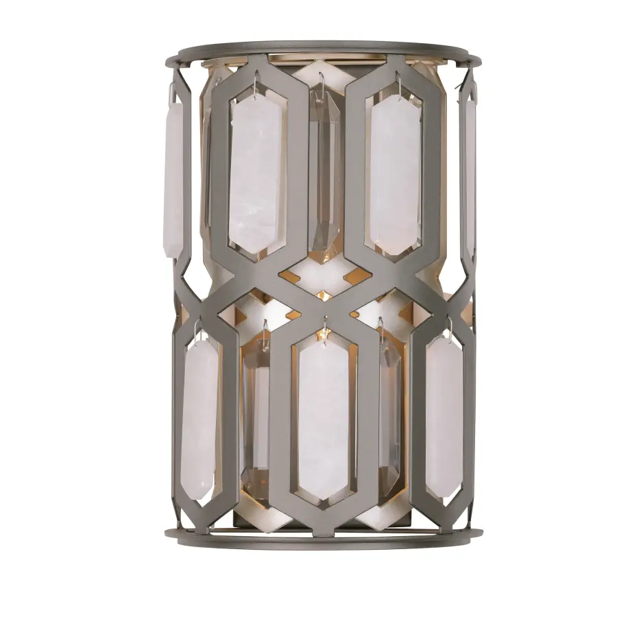 Hexly 12" Crystal and Alabaster Wall Sconce - Image 5