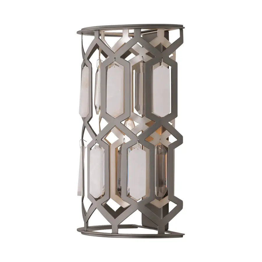 Hexly 16" Crystal and Alabaster Wall Sconce - Image 4