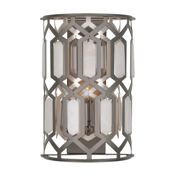 Hexly 16" Crystal and Alabaster Wall Sconce - Image 5