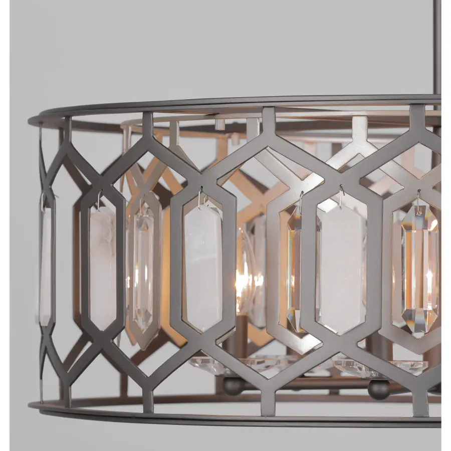 Hexly 6-Light Pendant in Bronze & Sultry Silver - Image 2