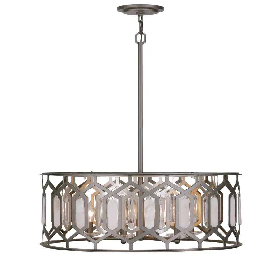 Hexly 6-Light Pendant in Bronze & Sultry Silver - Image 5