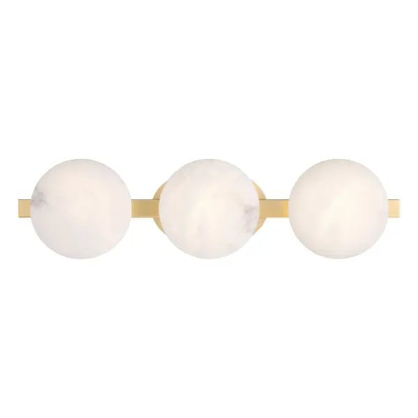 The Zill 24" vanity light combines contemporary styling with natural alabaster stone diffusers and a sophisticated Lily Gold finish. Energy-efficient integrated LEDs deliver 2700 lumens with excellent color rendering for optimal task lighting.
