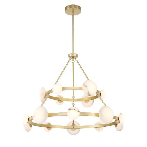 Zill 16-Light Two-Tier Chandelier in Lily Gold - Image 3