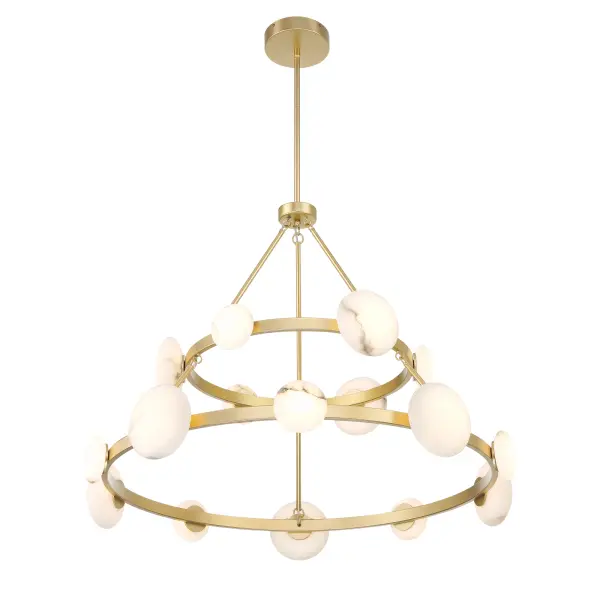 Zill 16-Light Two-Tier Chandelier in Lily Gold - Image 4