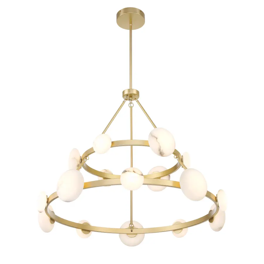 Zill 16-Light Two-Tier Chandelier in Lily Gold - Image 4