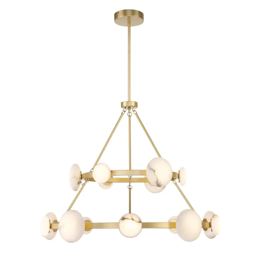 Zill 16-Light Two-Tier Chandelier in Lily Gold - Image 5