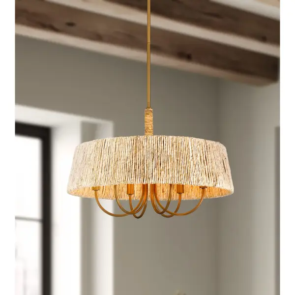 Hellia 24" 6-Light Pendant in Legacy Brass - Image 4
