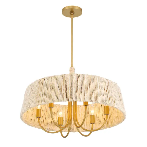 Hellia 24" 6-Light Pendant in Legacy Brass - Image 7