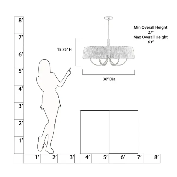 The Hellia 36" pendant combines natural abaca rope with legacy brass for a sophisticated organic modern aesthetic. Its substantial 36-inch width makes it perfect for large dining tables and kitchen islands, while the handcrafted rope shade creates beautiful ambient lighting with textural depth. - alternate view