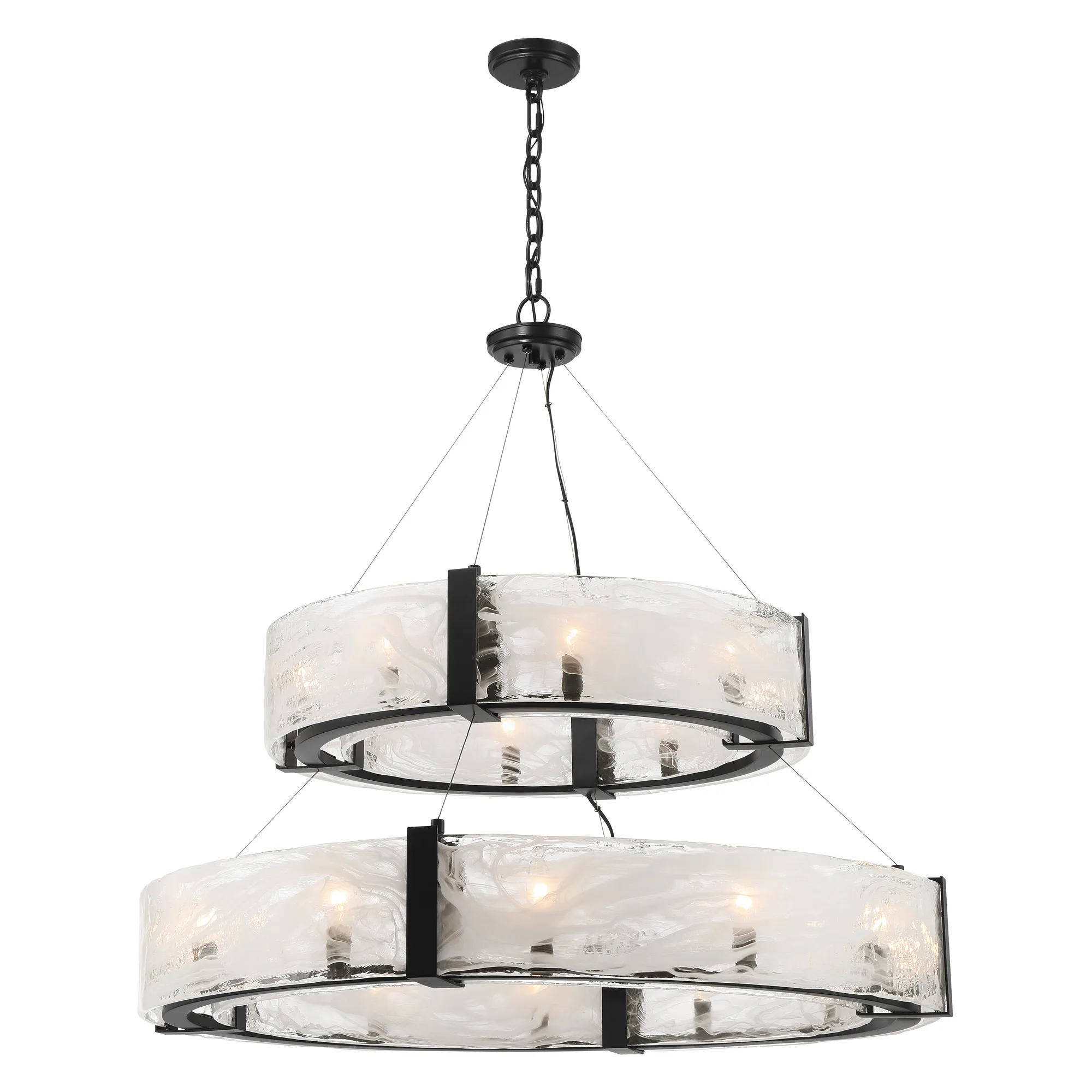 Cloud Break 20-Light Pendant in Coal Black