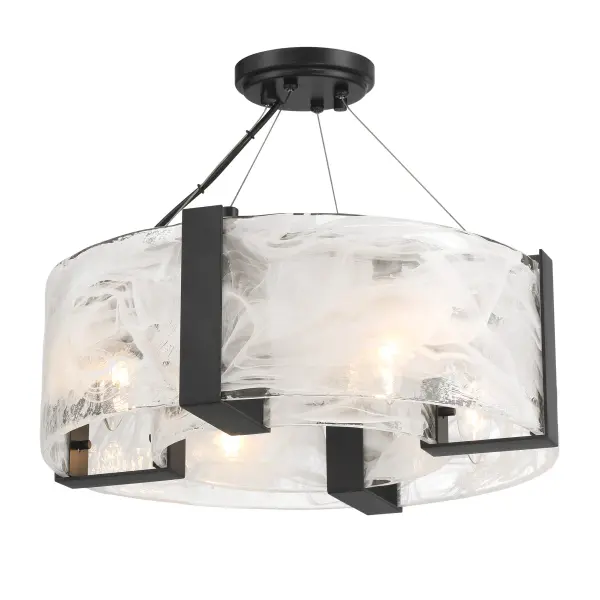 Cloud Break 4-Light Semi-Flush Mount in Coal Black - Image 3