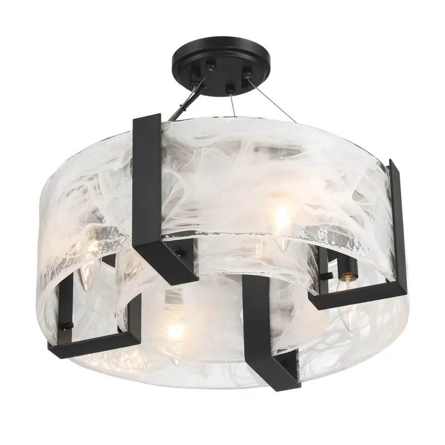 Cloud Break 4-Light Semi-Flush Mount in Coal Black - Image 4