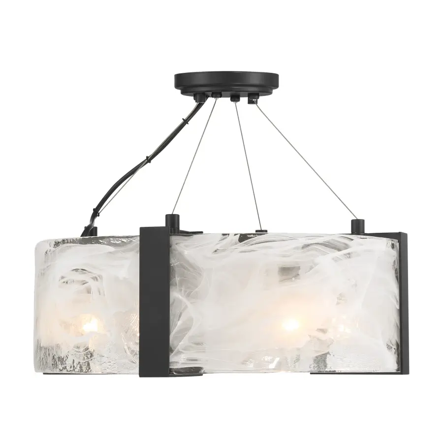Cloud Break 4-Light Semi-Flush Mount in Coal Black - Image 5