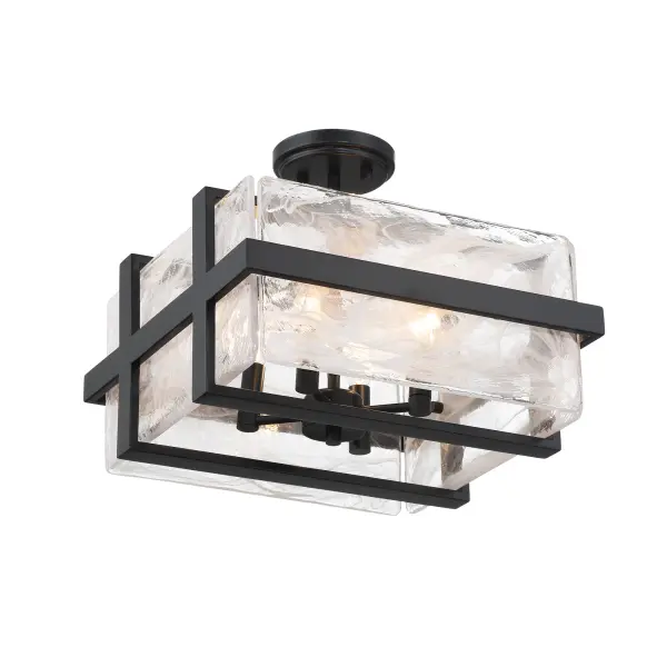 Cloud Break 4-Light Semi-Flush Mount in Coal Black - Image 1