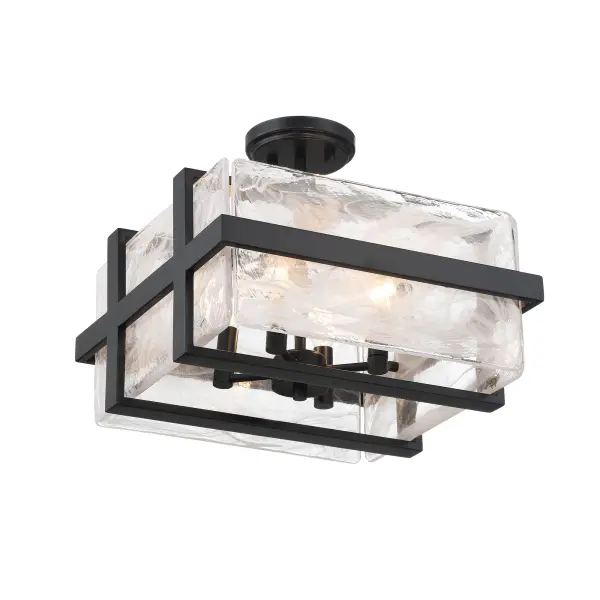 Cloud Break 4-Light Semi-Flush Mount in Coal Black - Image 2