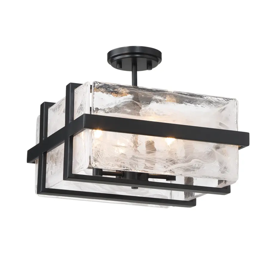 Cloud Break 4-Light Semi-Flush Mount in Coal Black - Image 3