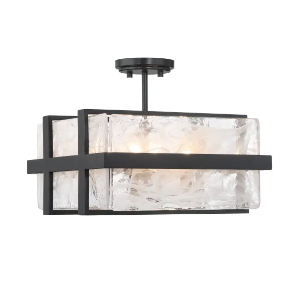 Cloud Break 4-Light Semi-Flush Mount in Coal Black - Image 4