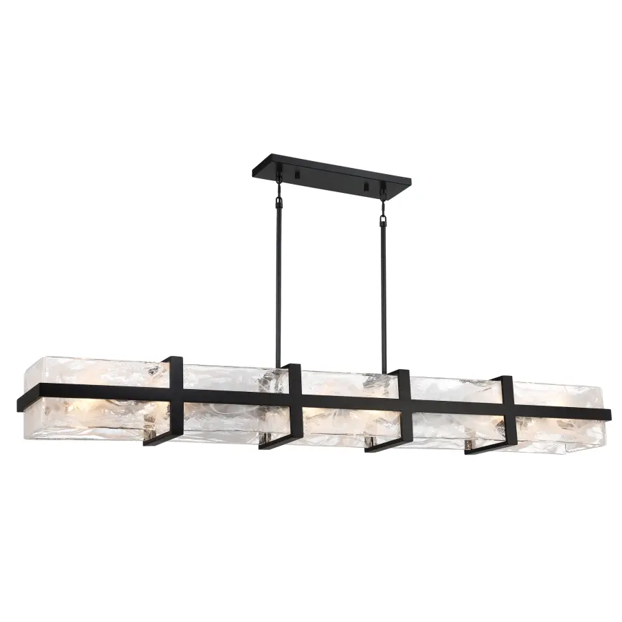 Cloud Break 60" Island Chandelier with Cloud Glass - Image 3