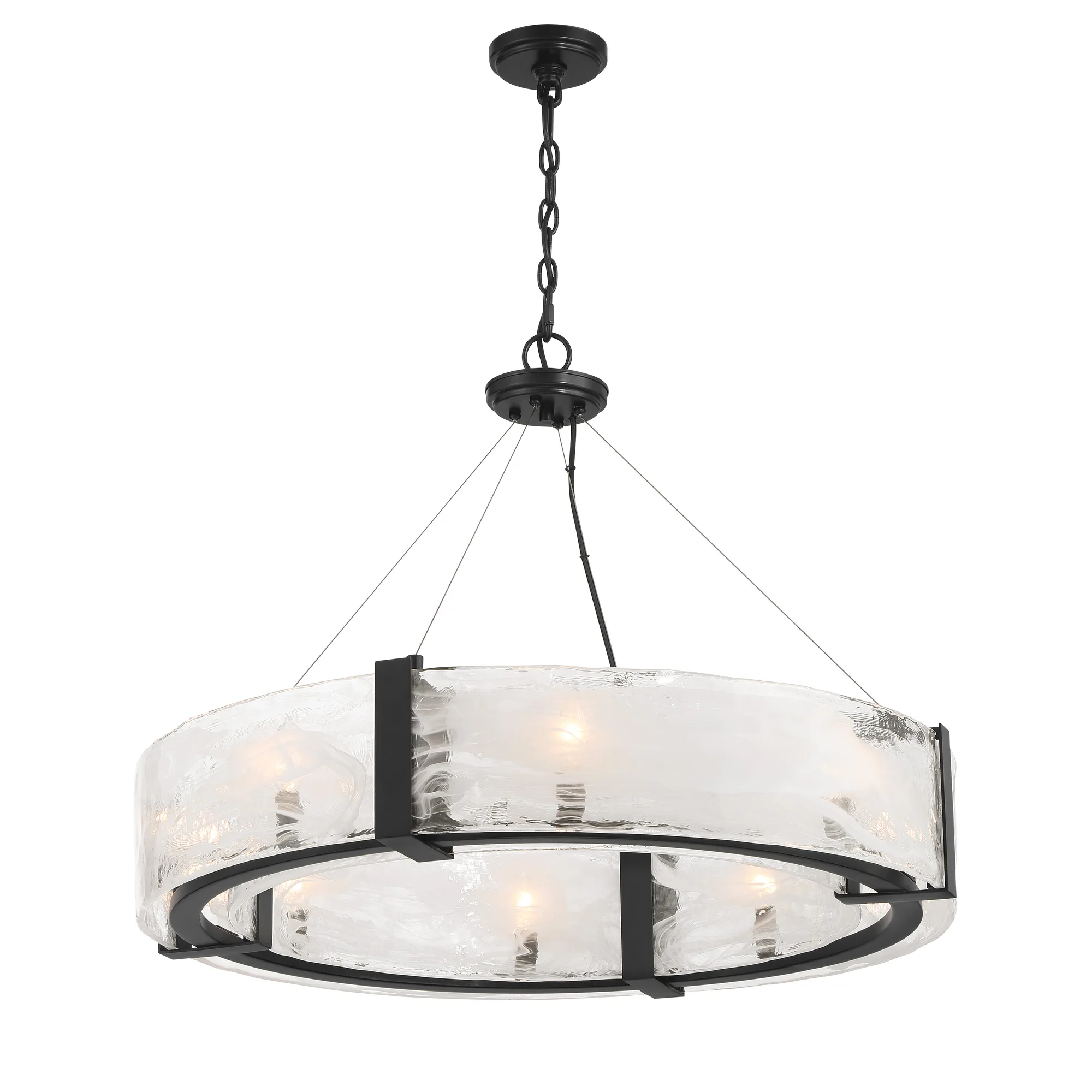 Cloud Break 8-Light Pendant in Coal Black