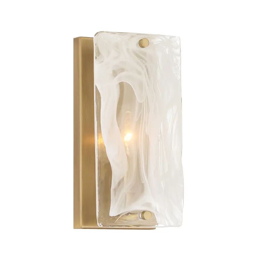Veil 10" Legacy Brass Wall Sconce with White Swirl Glass - Image 6