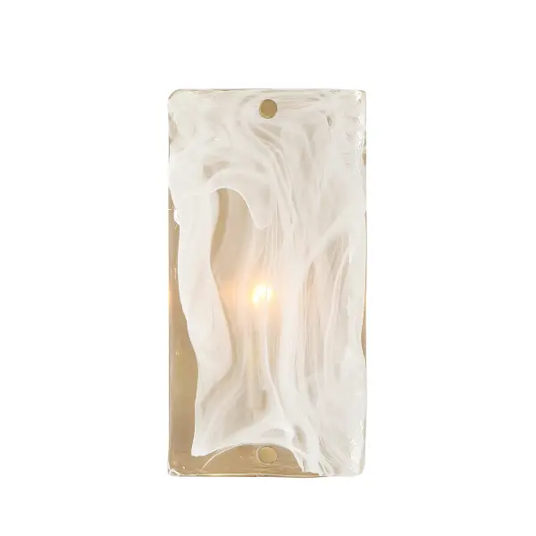 Veil 10" Legacy Brass Wall Sconce with White Swirl Glass - Image 7
