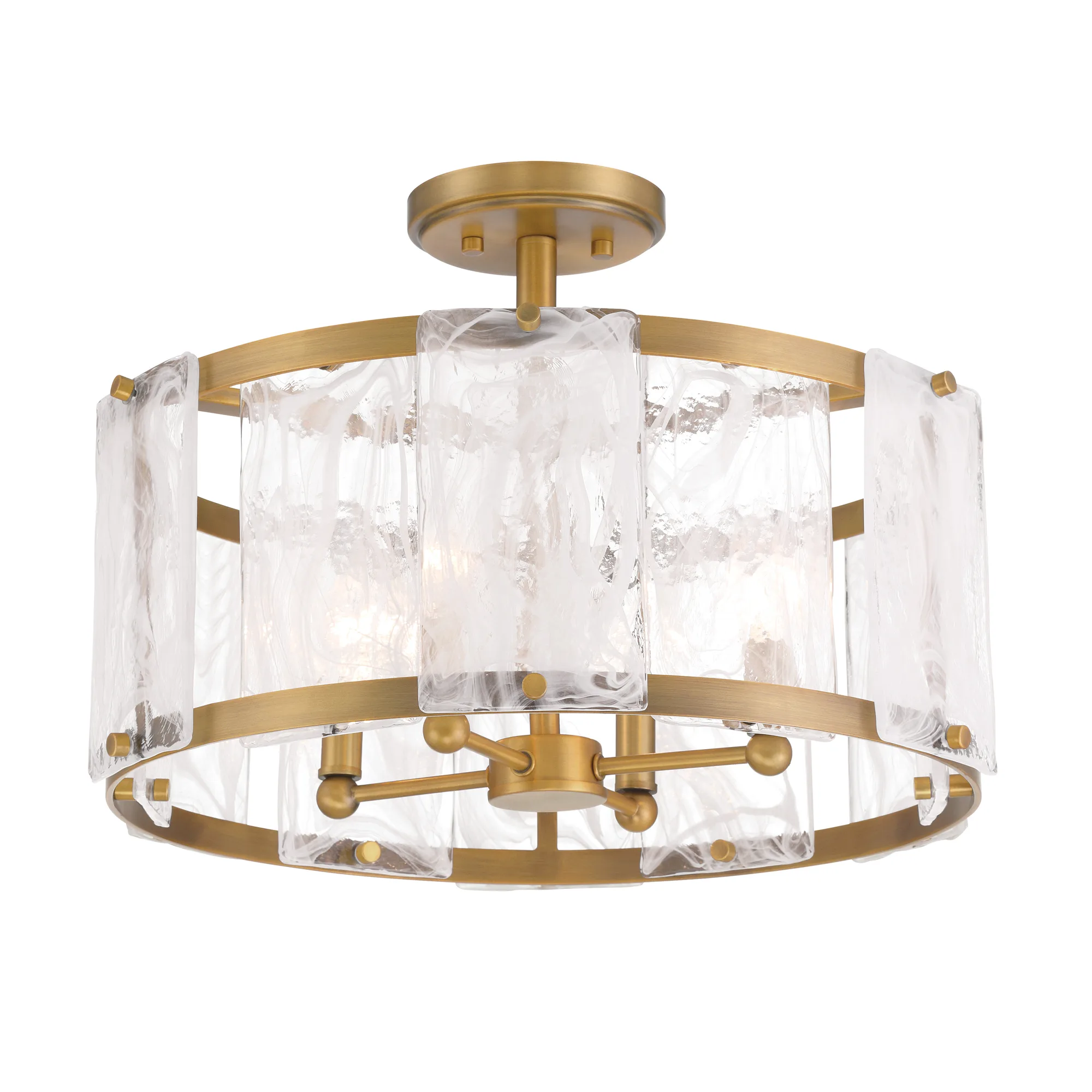 Veil 18" 4-Light Semi Flush in Legacy Brass
