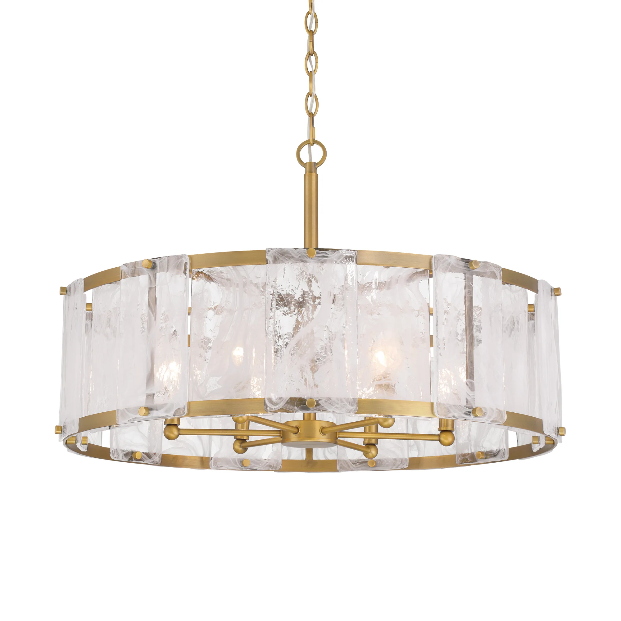 Veil 28" 6-Light Pendant in Legacy Brass