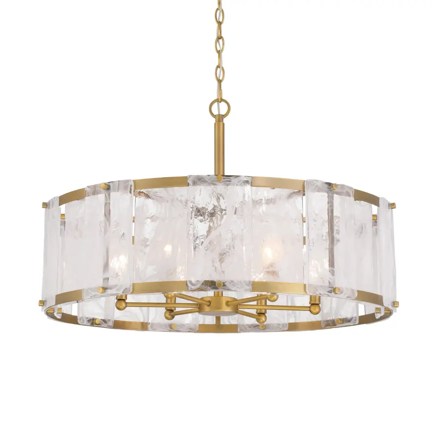 Veil 28" 6-Light Pendant in Legacy Brass - Image 1
