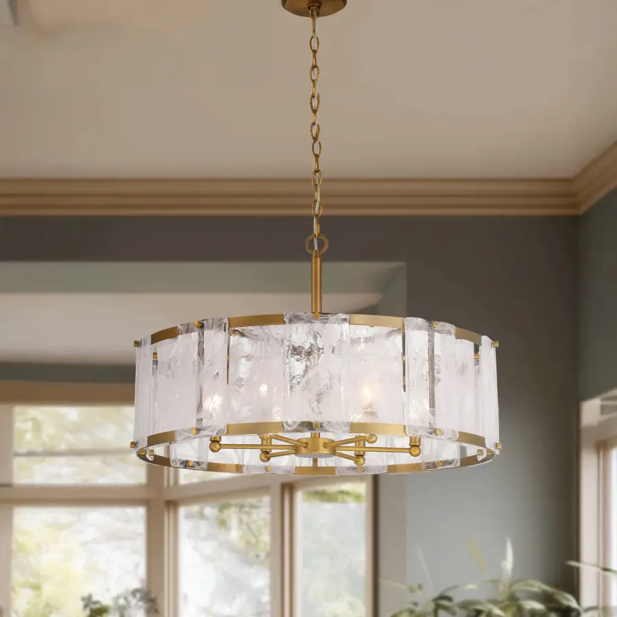 Veil 28" 6-Light Pendant in Legacy Brass - Image 4