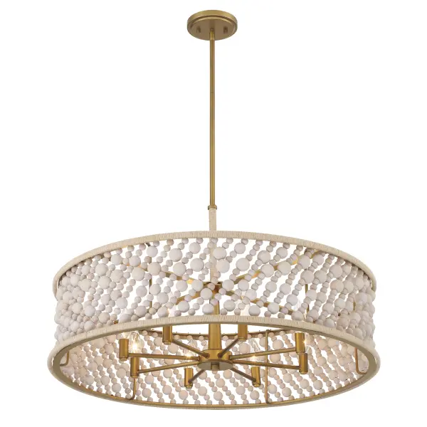 Horsmore 29.5" 8-Light Pendant with Bleached Wooden Beads - Image 9