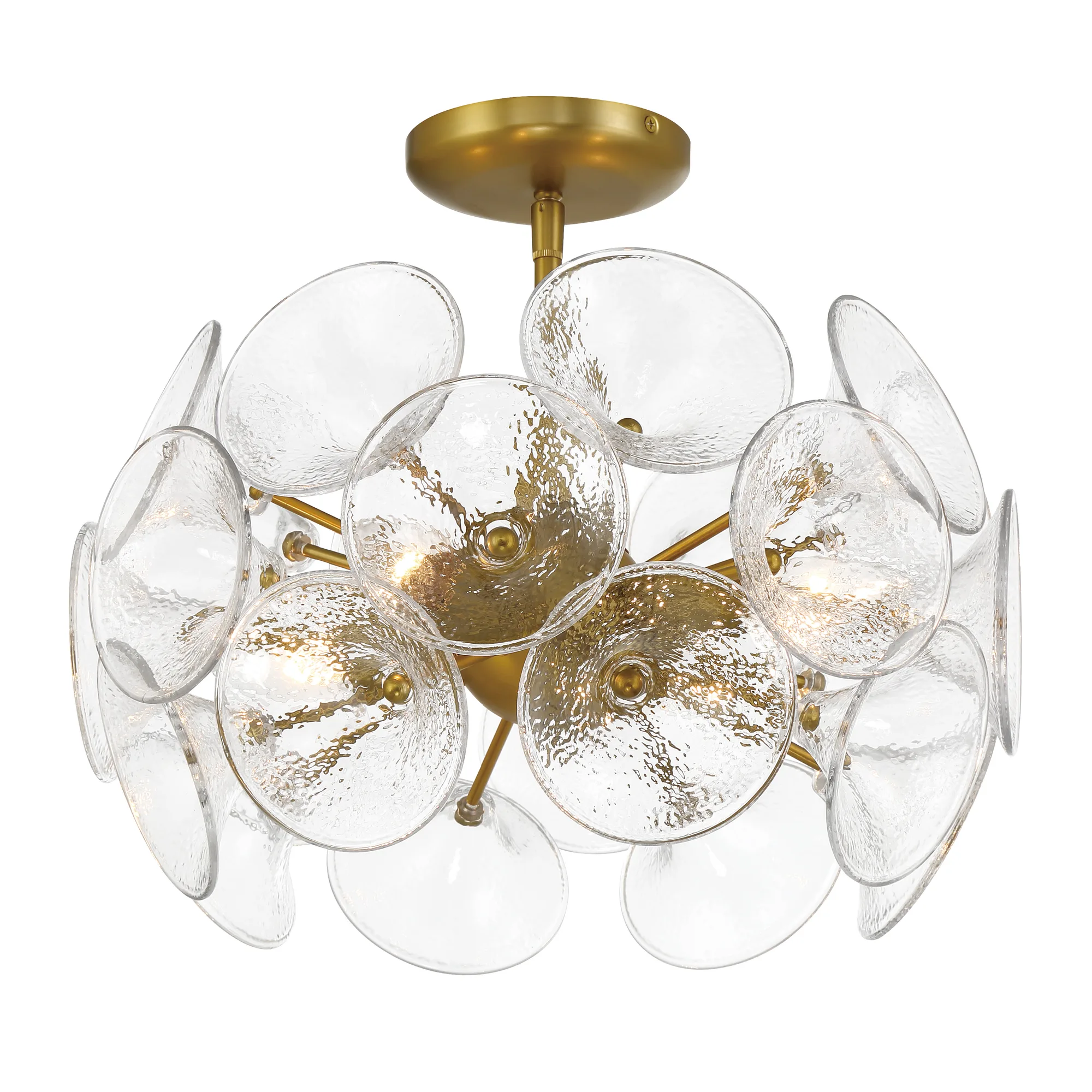 Winter 4-Light Semi Flush Mount in Soft Brass