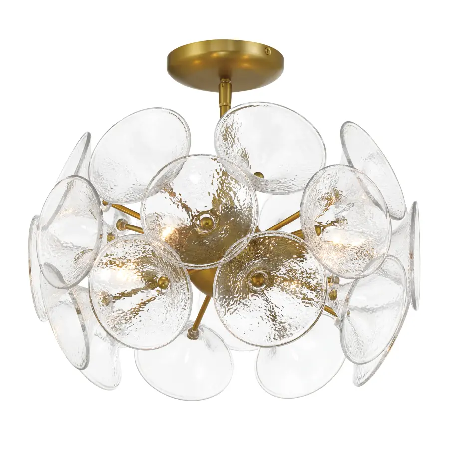 Winter 4-Light Semi Flush Mount in Soft Brass - Image 1