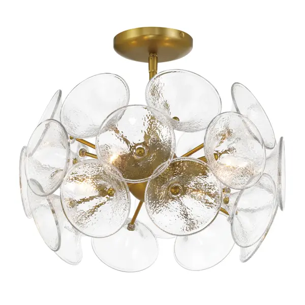 Winter 4-Light Semi Flush Mount in Soft Brass - Image 3