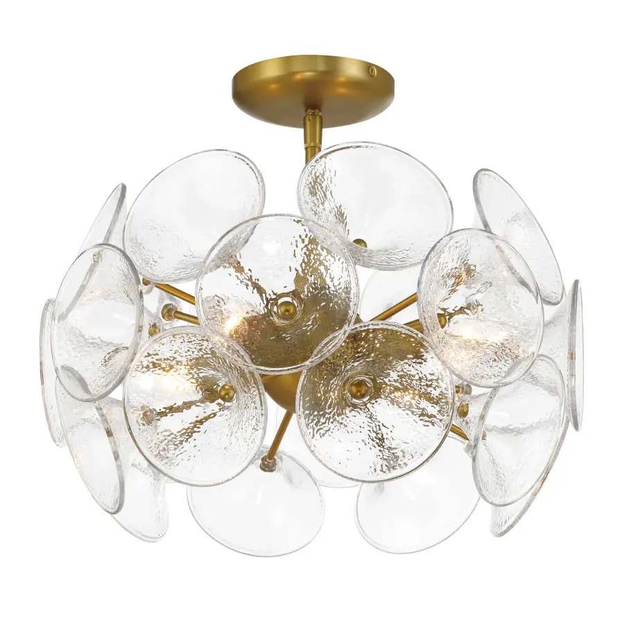 Winter 4-Light Semi Flush Mount in Soft Brass - Image 3