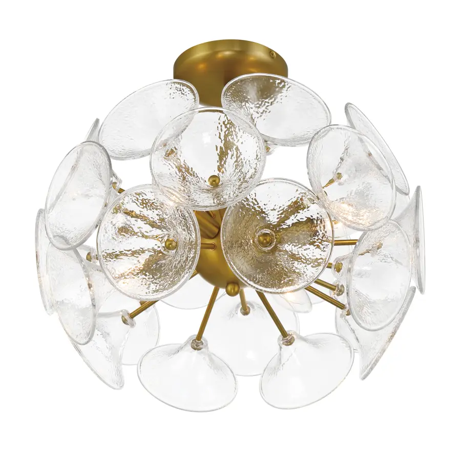 Winter 4-Light Semi Flush Mount in Soft Brass - Image 4