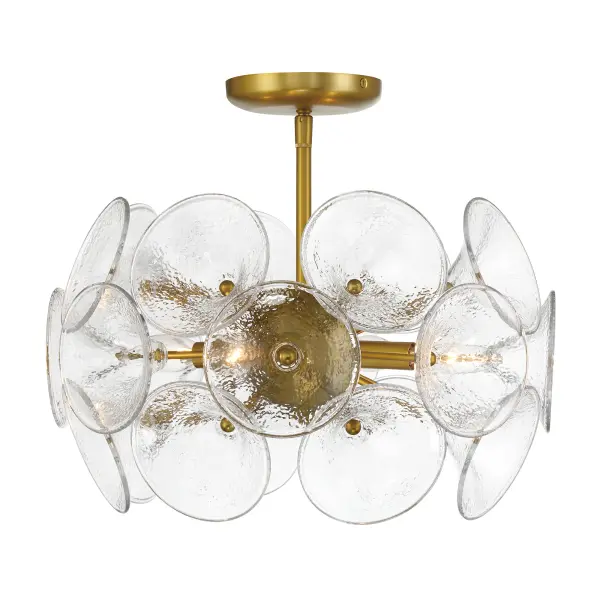 Winter 4-Light Semi Flush Mount in Soft Brass - Image 5