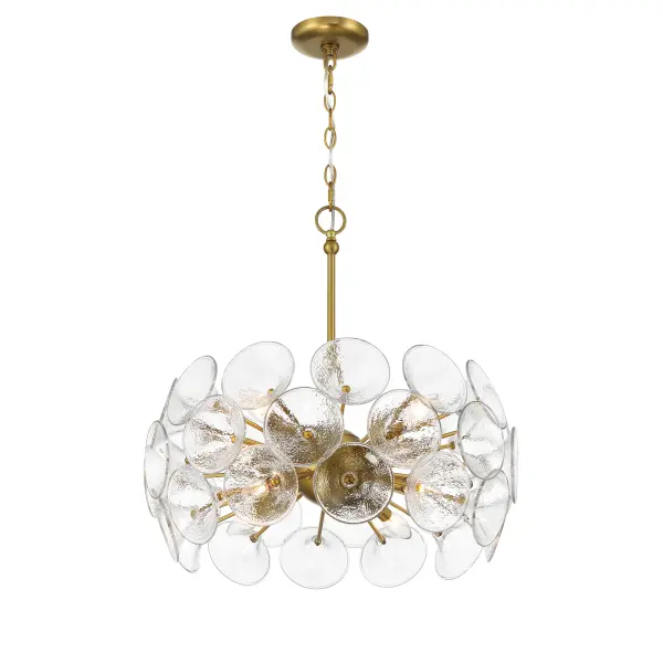 Modern Linear Chandelier with Elegant Fluted Glass Detail - Image 3