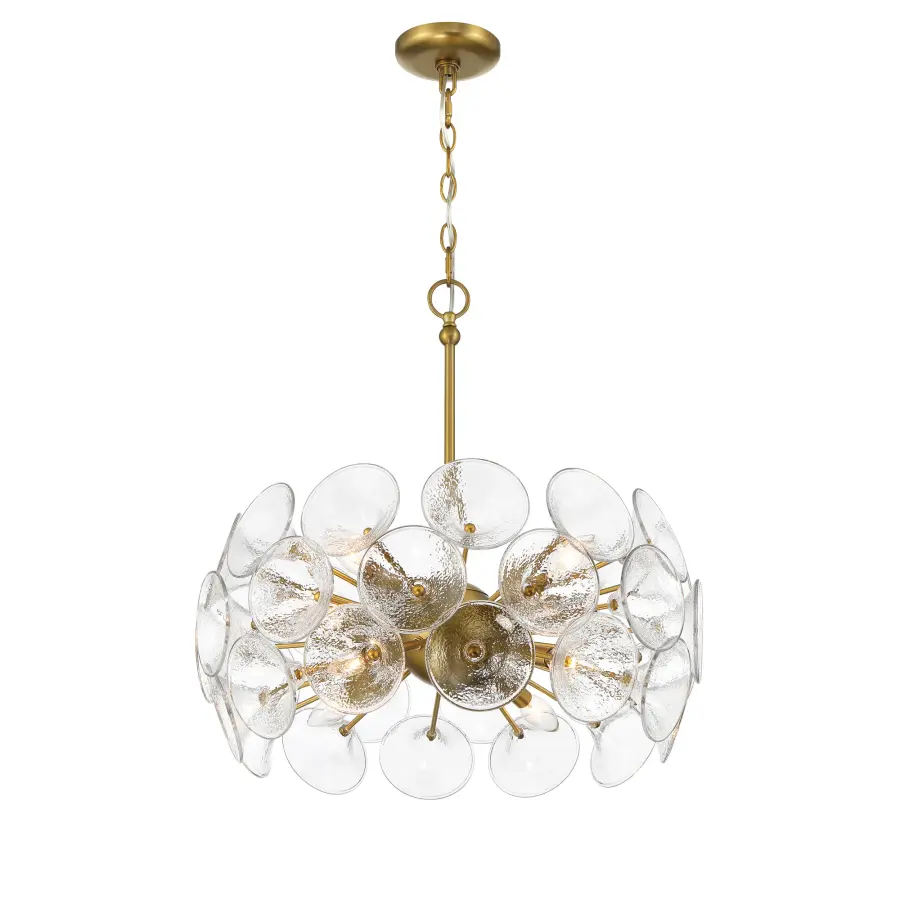 Modern Linear Chandelier with Elegant Fluted Glass Detail - Image 3